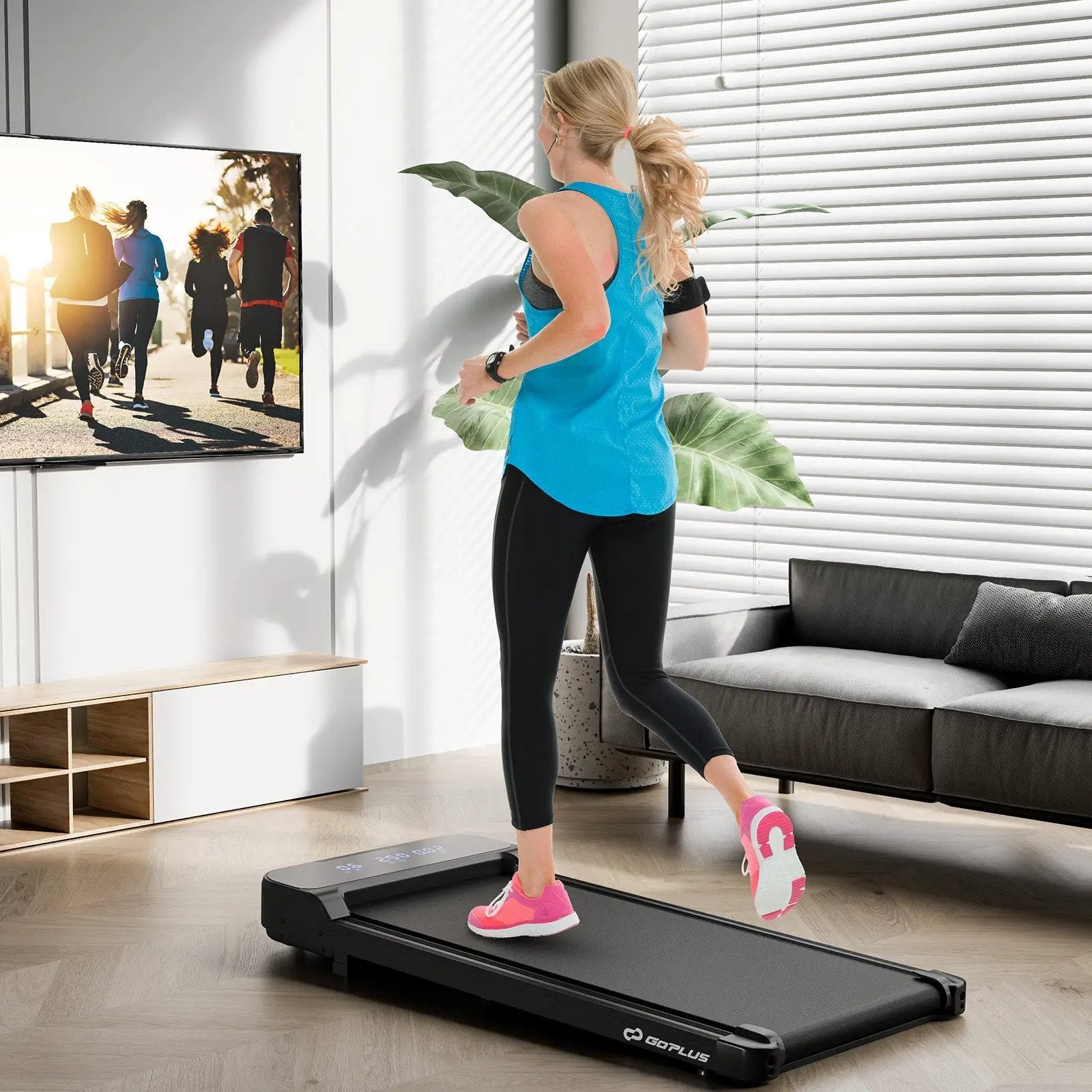 2.5HP Under Desk Treadmill with Remote Control and 3 Countdown Modes by DirectDeals