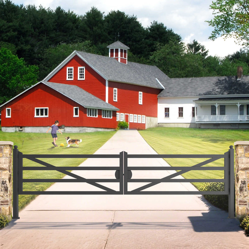 20 ft Farm Driveway Gate with Diagonal Tubes, Dual Swing by Chery Industrial