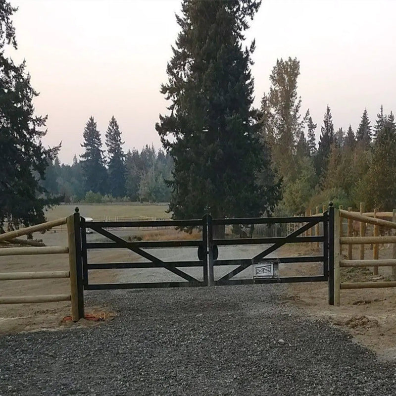 20 ft Farm Driveway Gate with Diagonal Tubes, Dual Swing by Chery Industrial