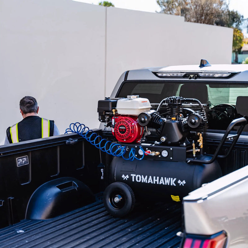 20 Gallon Portable Air Compressor 6.5HP Honda GX200 Engine Horizontal Tank 13.5 CFM @ 90 PSI Gas-Powered by Tomahawk Power