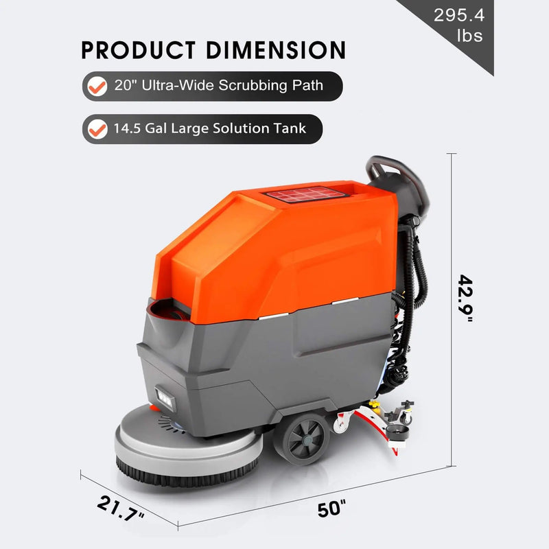 20-Inch Heavy-Duty All-In-One Commercial Electric Walk-Behind Floor Scrubber (SAK52973) by SAKSBY WHOLESALE