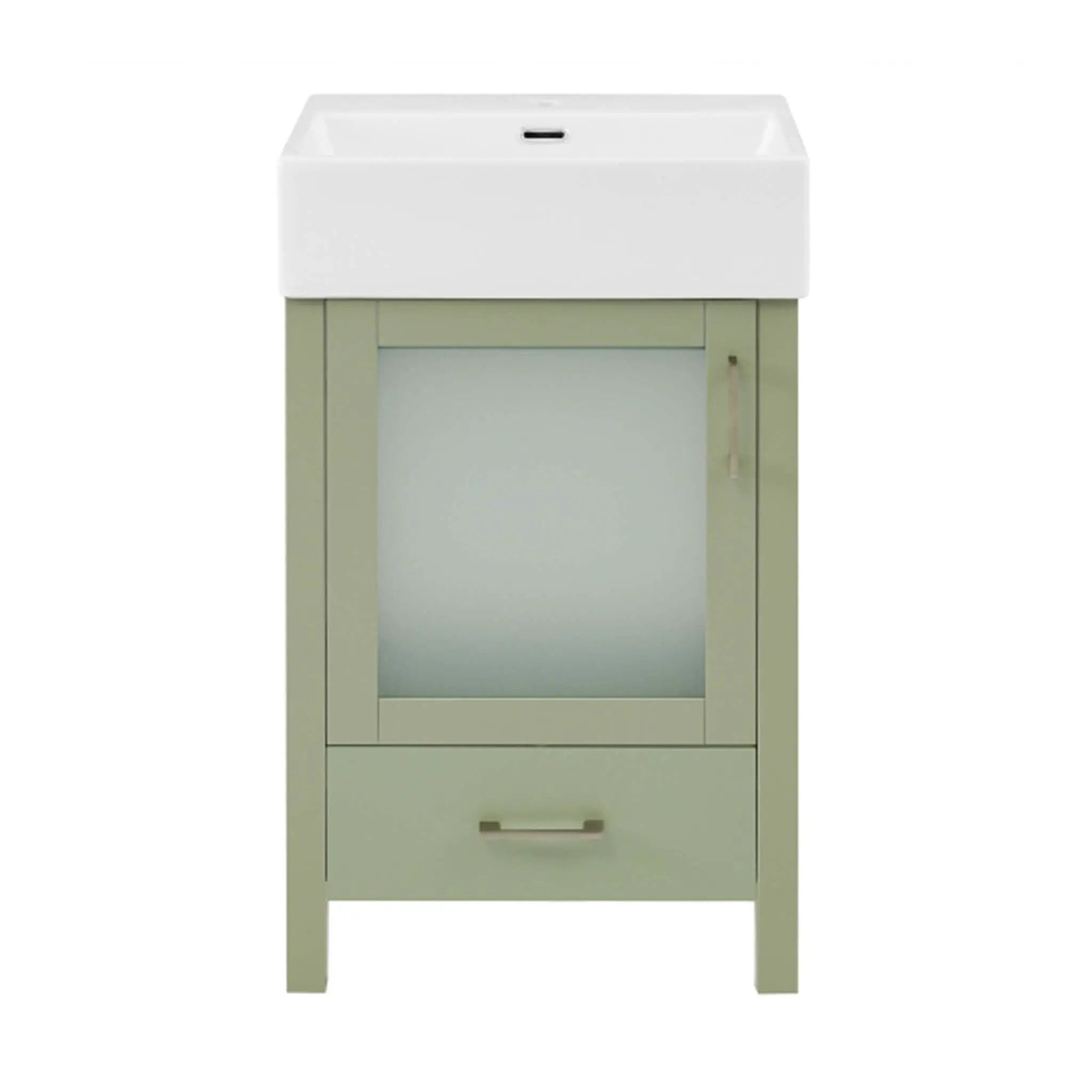 Nuvia 20-Inch Modern Bathroom Vanity With Ceramic Sink And Storage Cabinet (SAK83047) by SAKSBY WHOLESALE