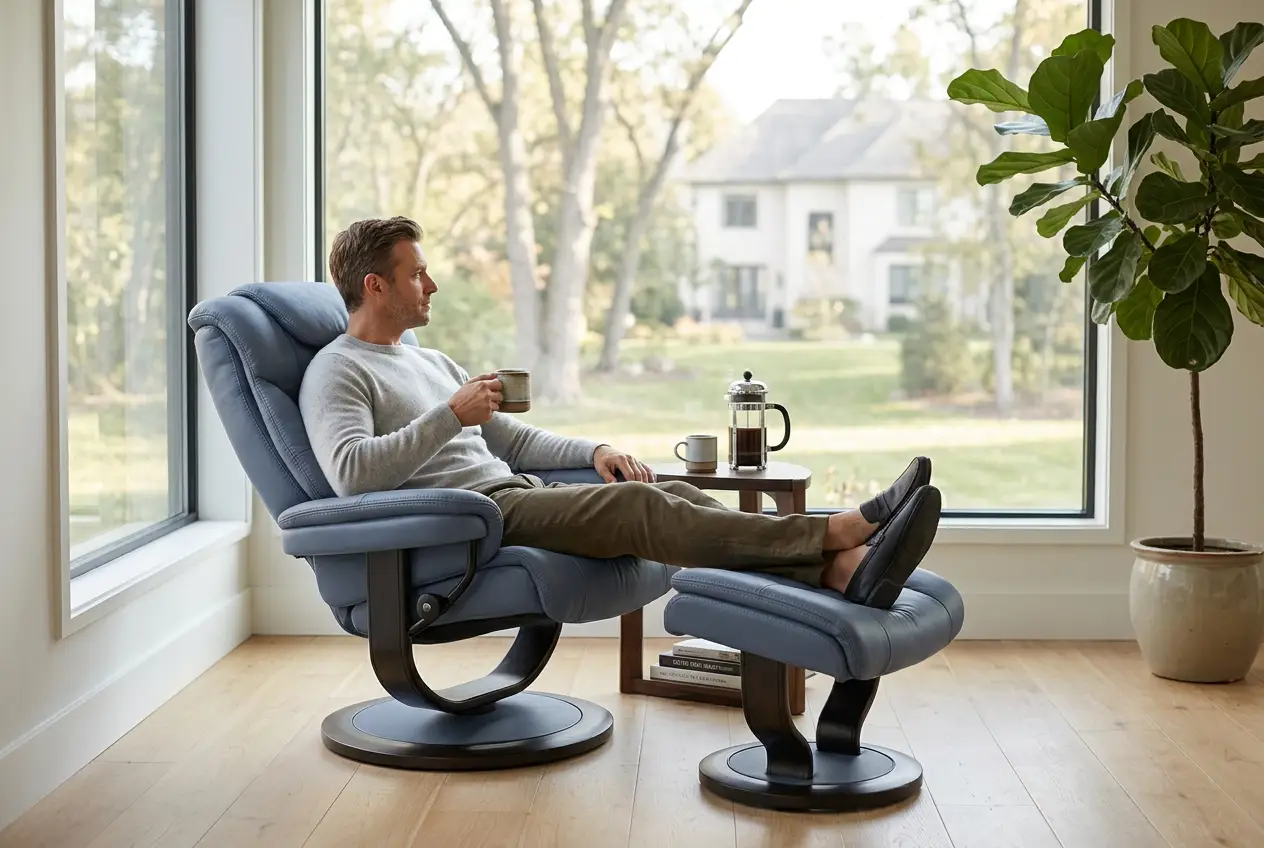 Oslo Euro Recliner w/ Ottoman by Ornate Furniture