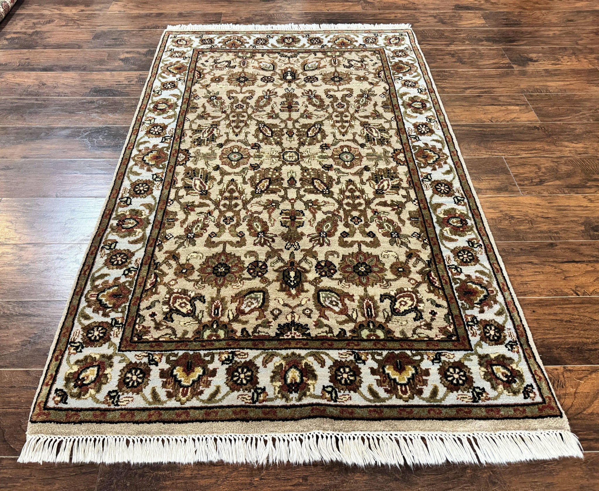 Pak Persian Rug 4x6, Floral Allover Vintage Oriental Carpet, Handmade Wool Rug by Jewel Rugs
