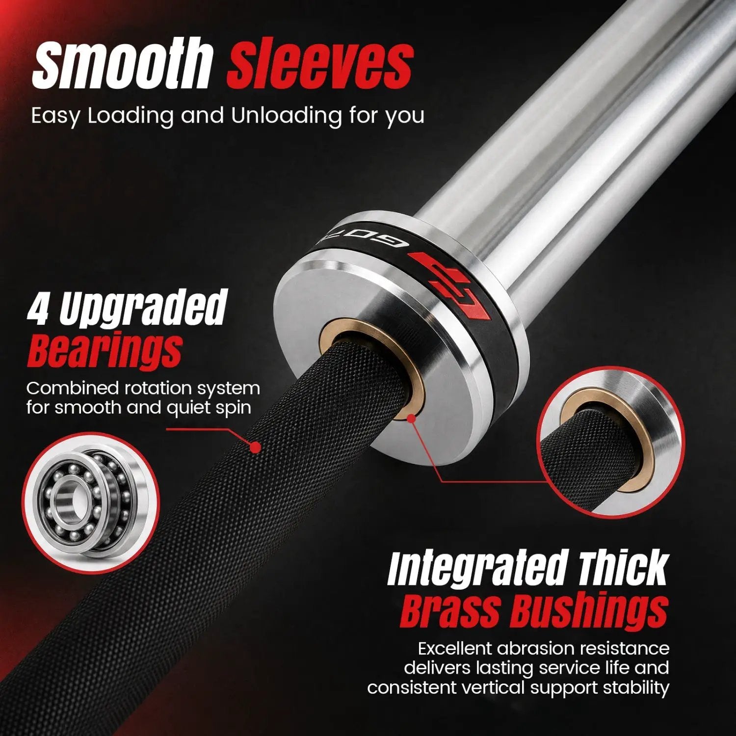 7ft Olympic Barbell 2000 lbs Capacity for Weightlifting by DirectDeals