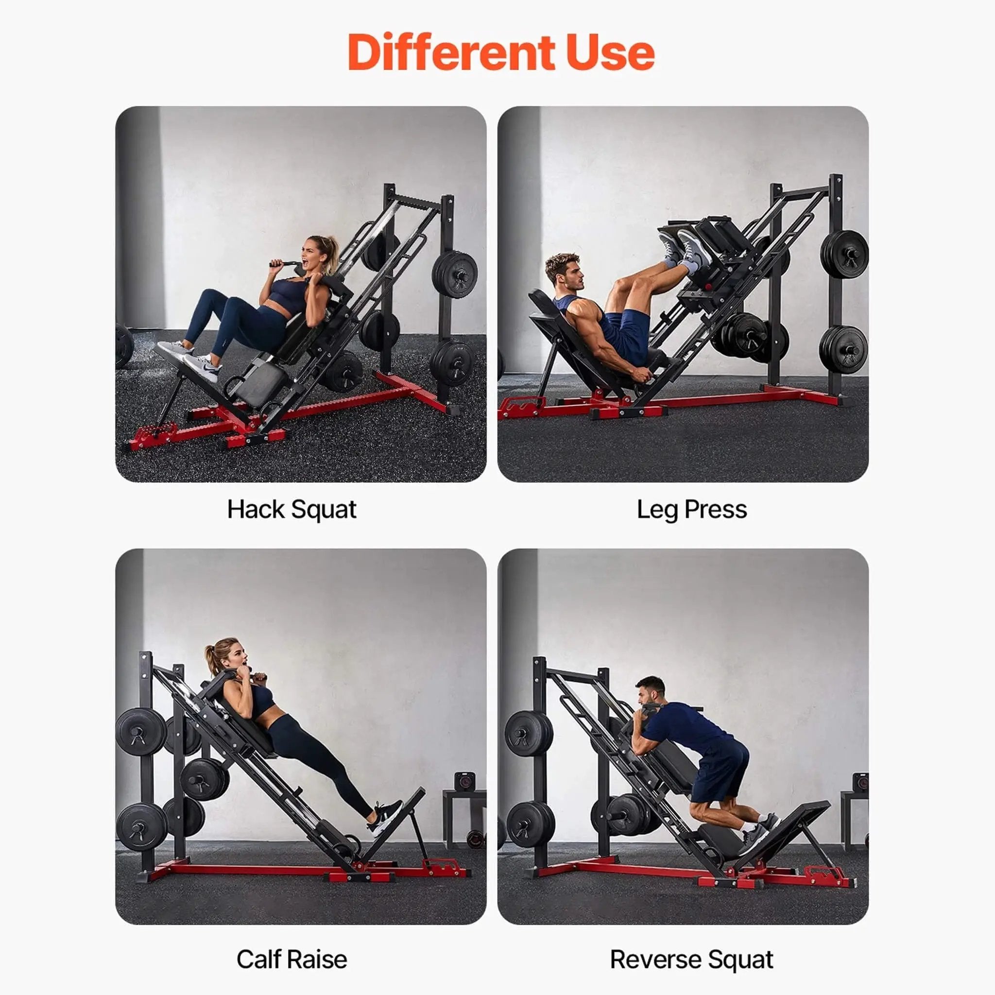 Rovix 2000LBS Adjustable Leg Press And Hack Squat Machine For Home Gym Workouts (SAK53148) by SAKSBY WHOLESALE