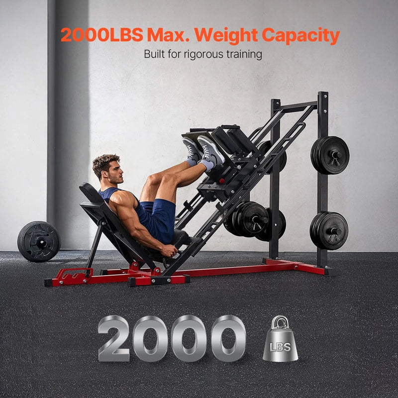 Rovix 2000LBS Adjustable Leg Press And Hack Squat Machine For Home Gym Workouts (SAK53148) by SAKSBY WHOLESALE