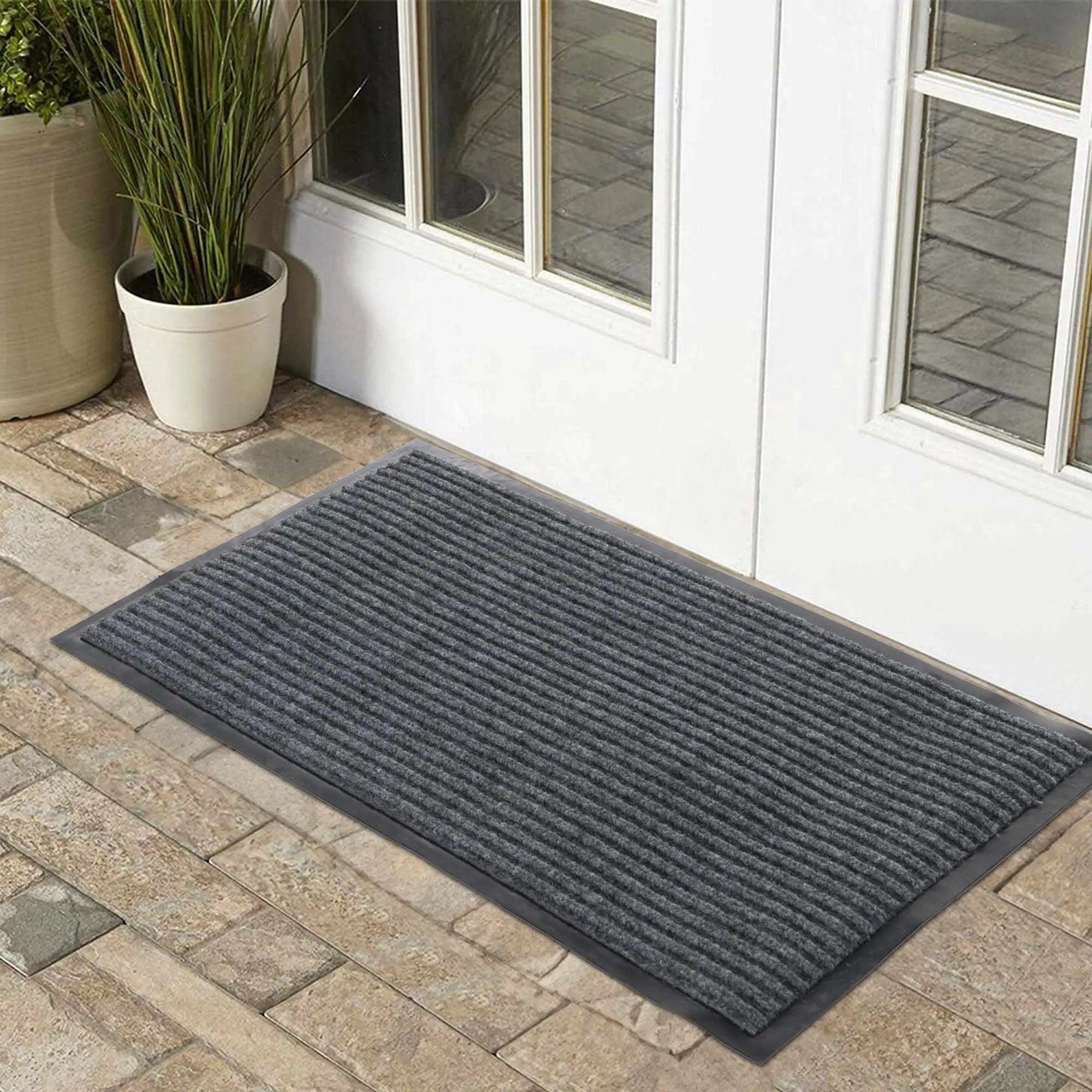 Basic Outdoor Mat, Gray by Hauteloom