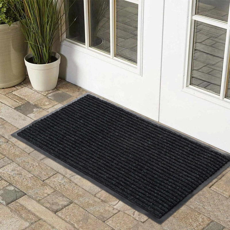Basic Outdoor Mat, Black by Boutique Rugs