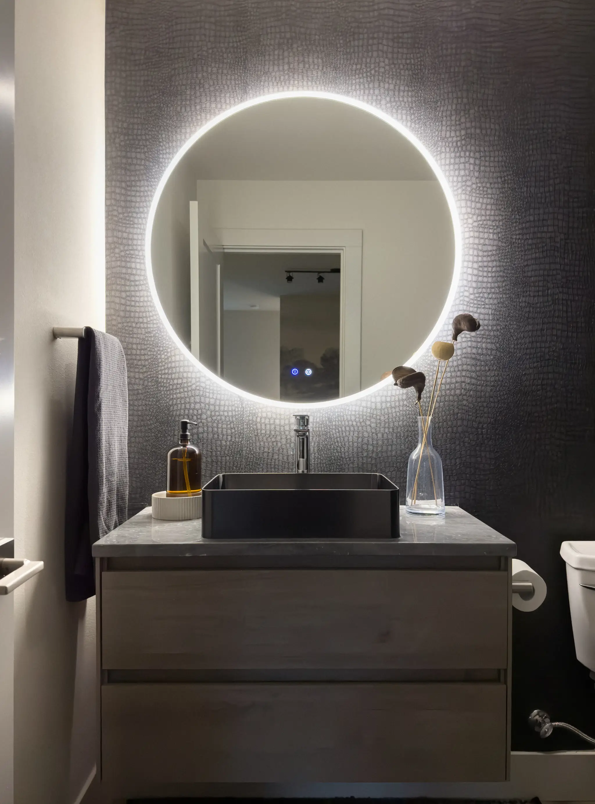 Zeek 36" Round Backlit LED Lighted Bathroom Wall Mirror Circular Acrylic Edge MARD36 by ZEEK