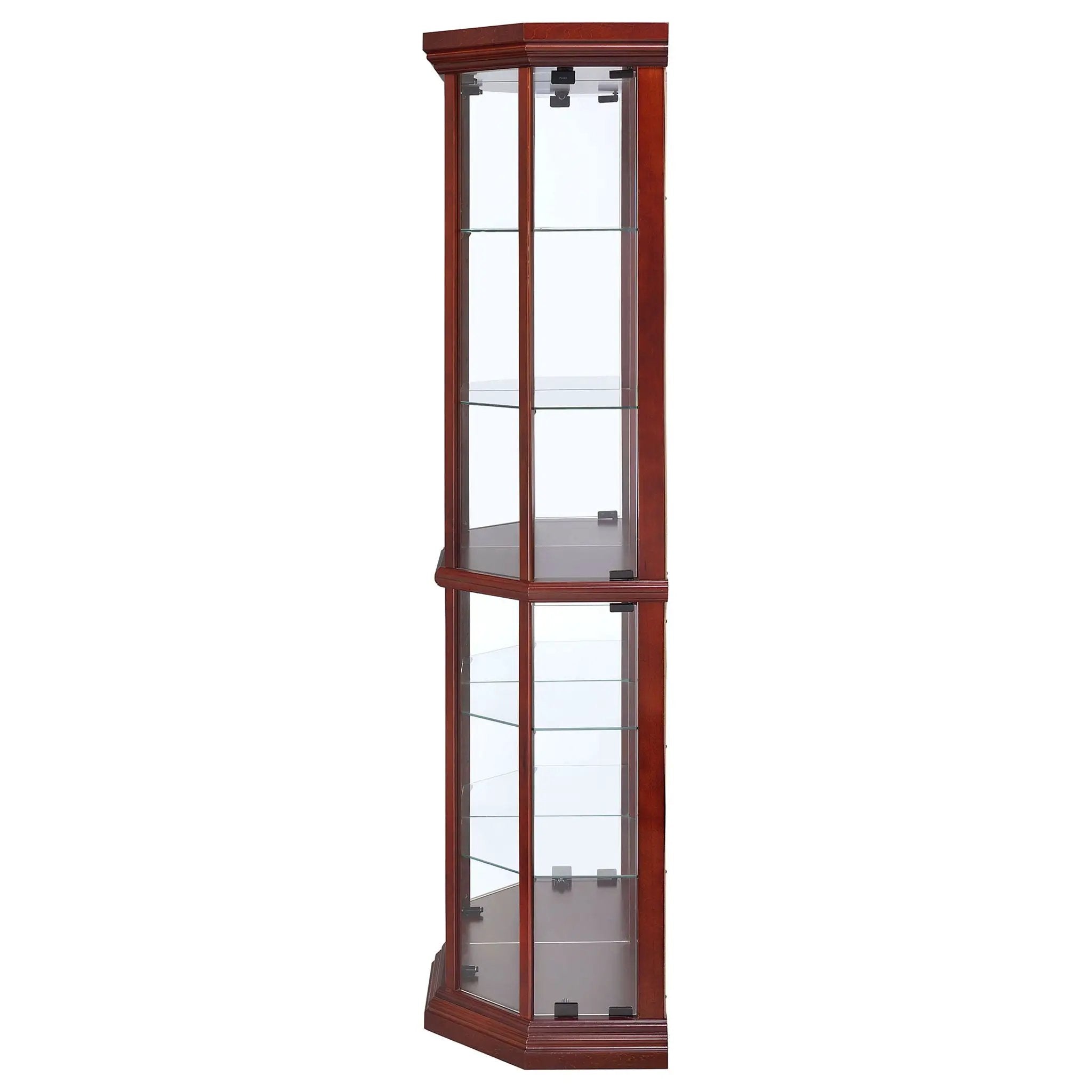 Appledale 6-shelf Corner Curio Display Cabinet Medium Brown by Unique Piece Furniture