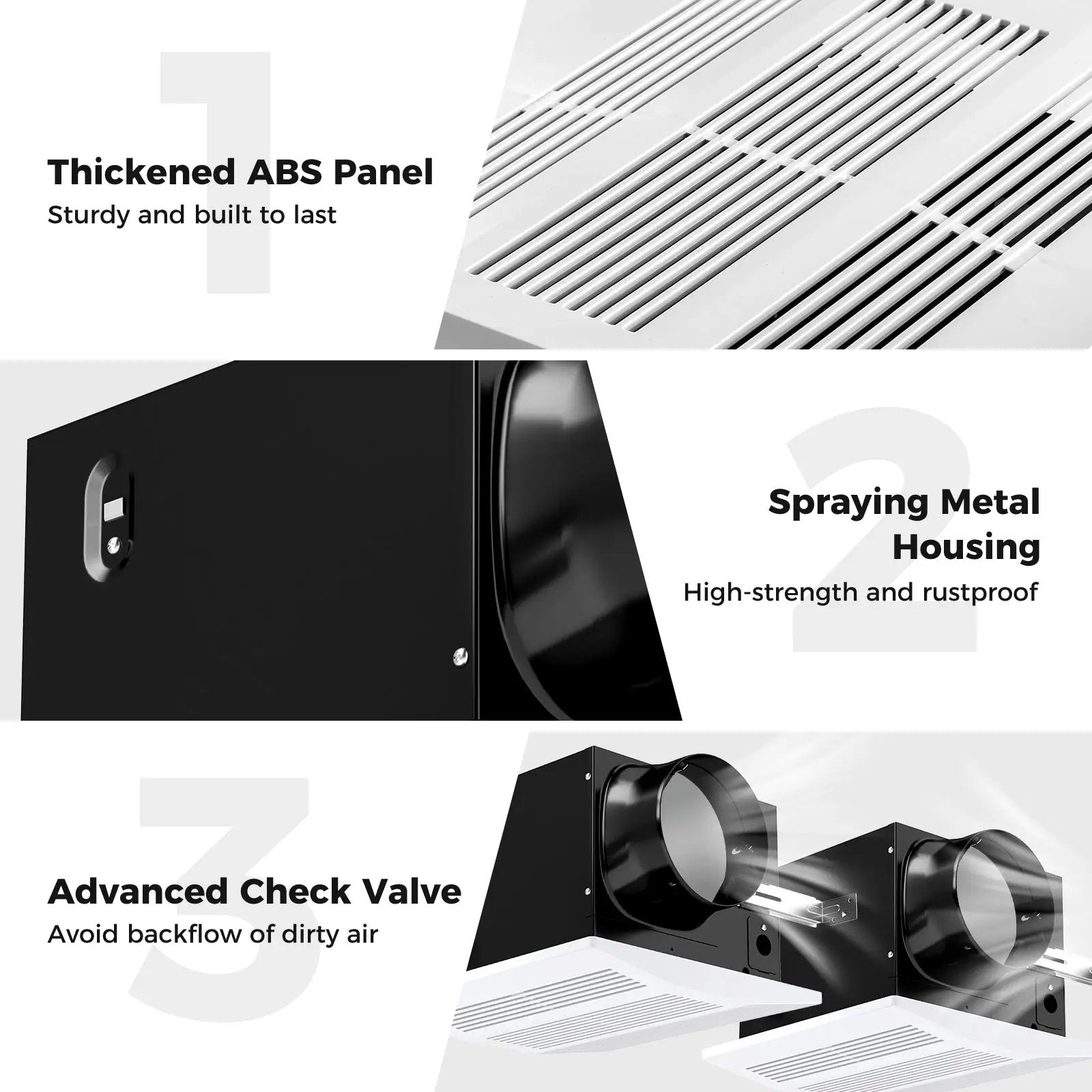 200 CFM Bathroom Exhaust Fan with Metal Housing and 6 Inches Duct for 200 Sq.Ft by DirectDeals