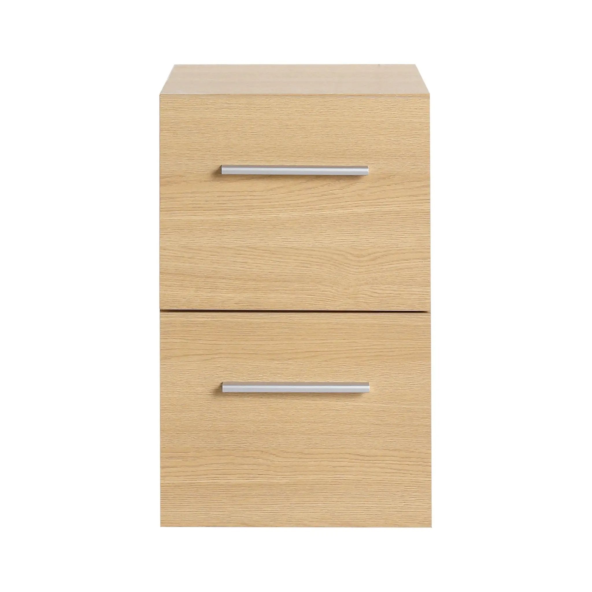 Floating Bathroom Vanity Drawer Base, Wall Mounted Storage With 2 Drawers - Light Oak by HouseOfZazla
