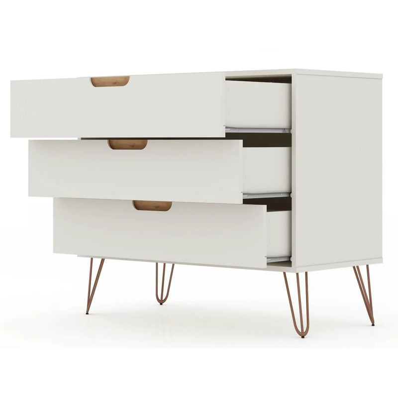 Rockefeller - 3 Drawer Dresser - Off White by HouseOfZazla