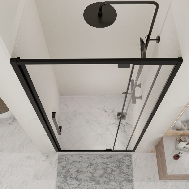 Semi Frameless Pivot Hinged Shower Door, Reversible Design by HouseOfZazla