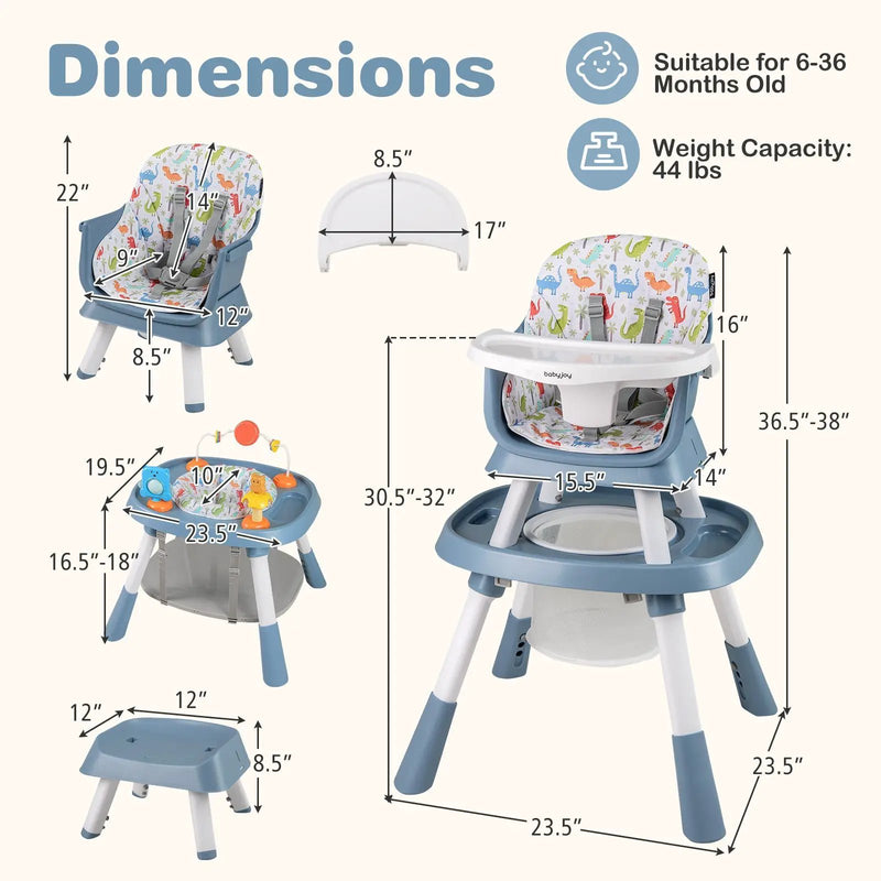 16-in-1 Baby High Chair with Activity Center and Booster Seat for Babies and Toddlers by DirectDeals