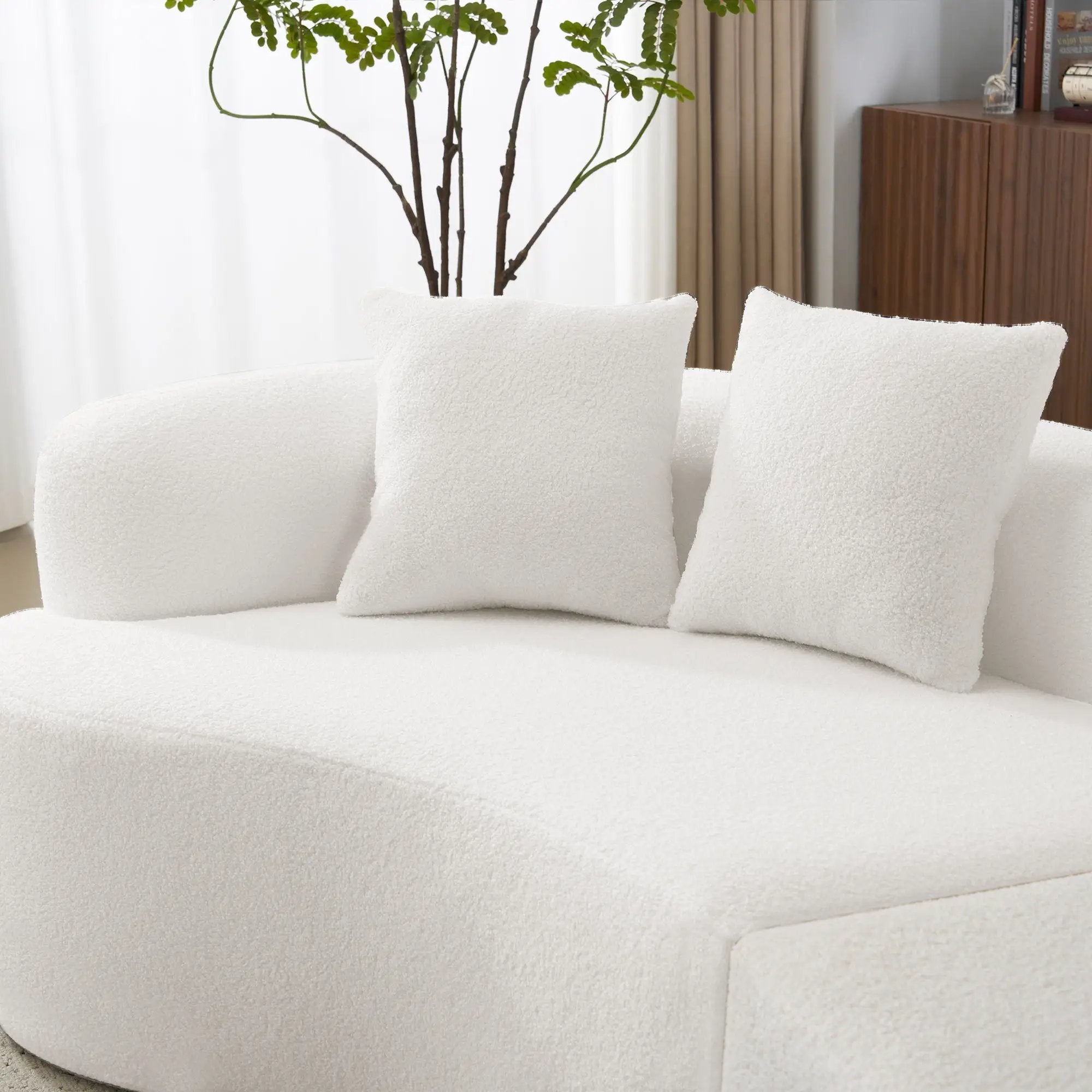 Curved 4 Seater Full Compression Sponge Sofa