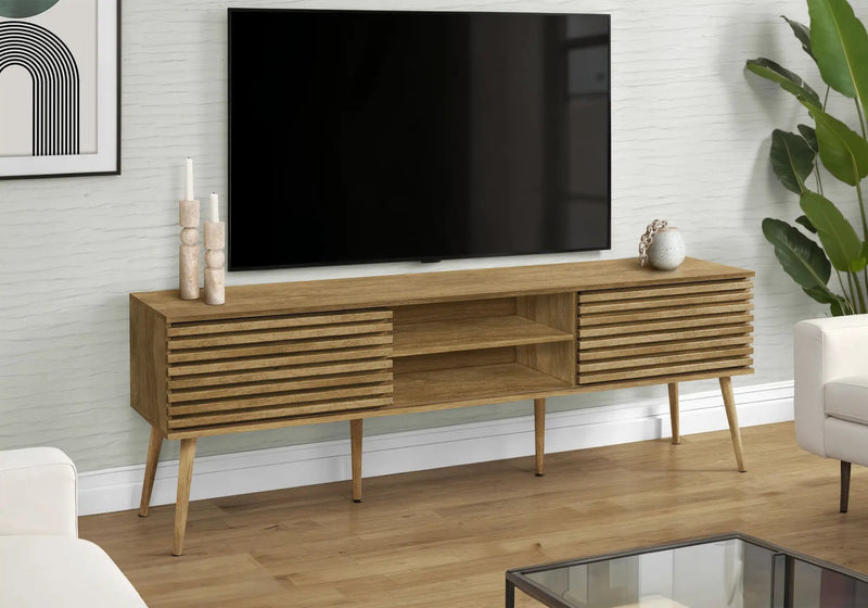 72-Inch Walnut TV Stand - Media Entertainment Center by HouseOfZazla