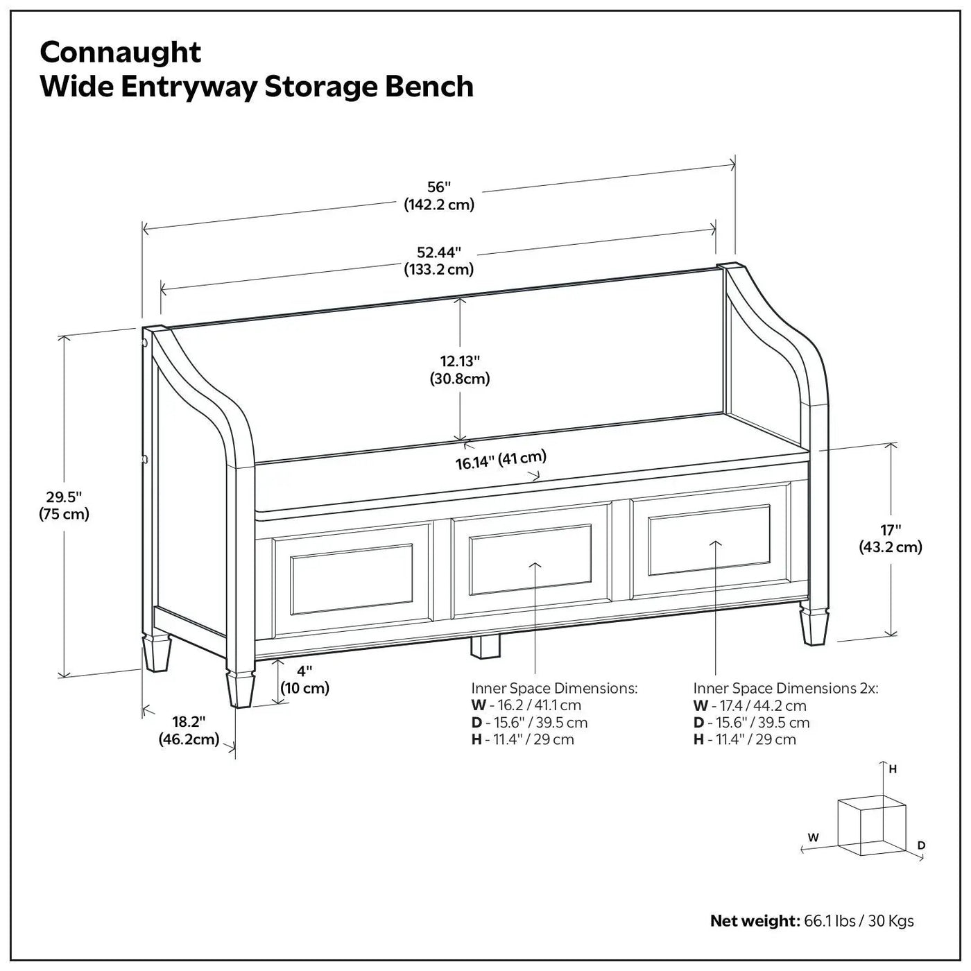 Connaught - Storage Bench by Unique Piece Furniture