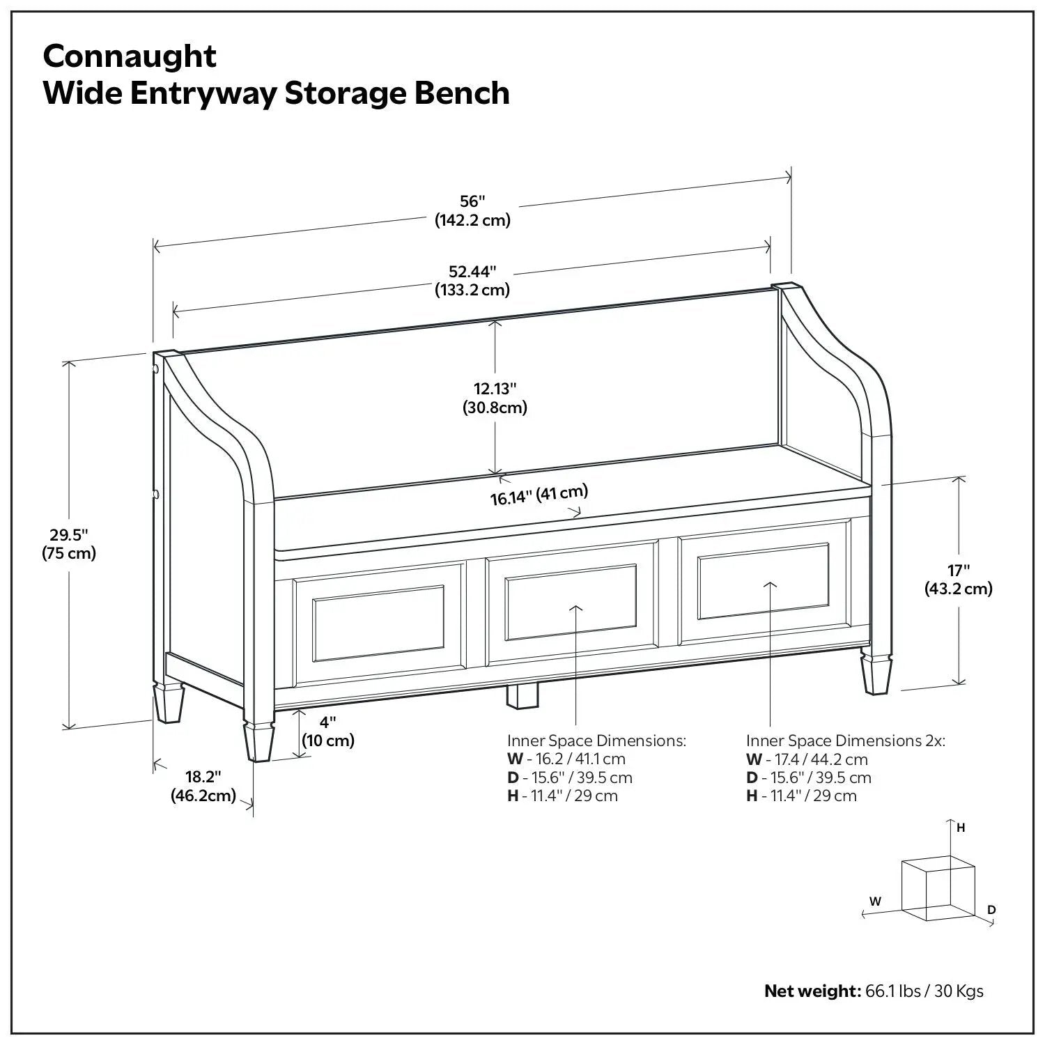 Connaught - Storage Bench by Unique Piece Furniture