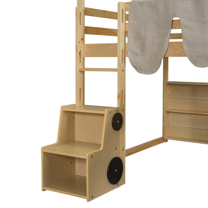 Loft Bed With House Shaped Frame And Tent by HouseOfZazla