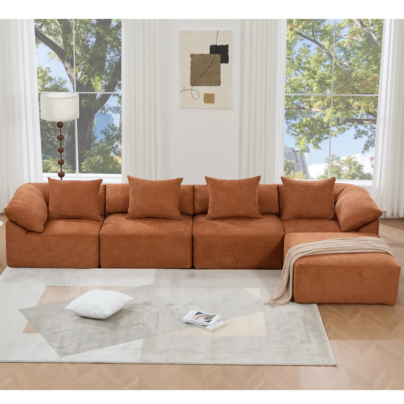 142" L Shaped Modular Sectional Sofa by HouseOfZazla