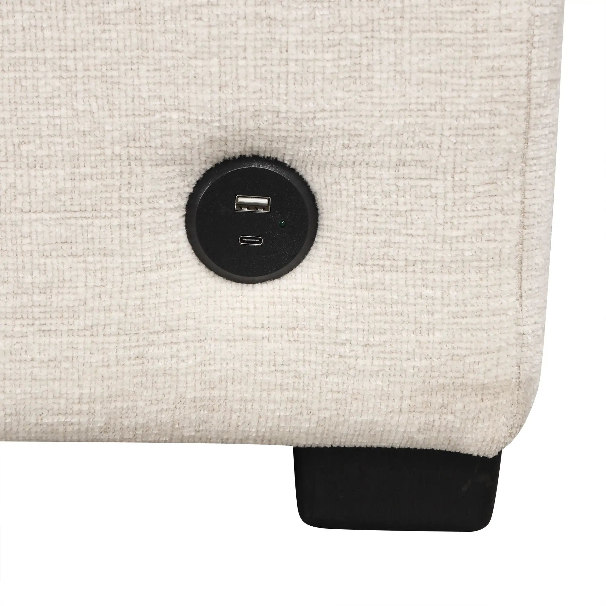 Modern U-Shaped Sectional Sofa Convertible Pull-Out Sofa Bed With USB Ports And Cup Holders
