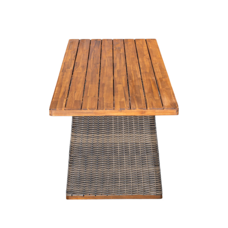 Outdoor Acacia Wood Dining Table with Teak Finish by HouseOfZazla