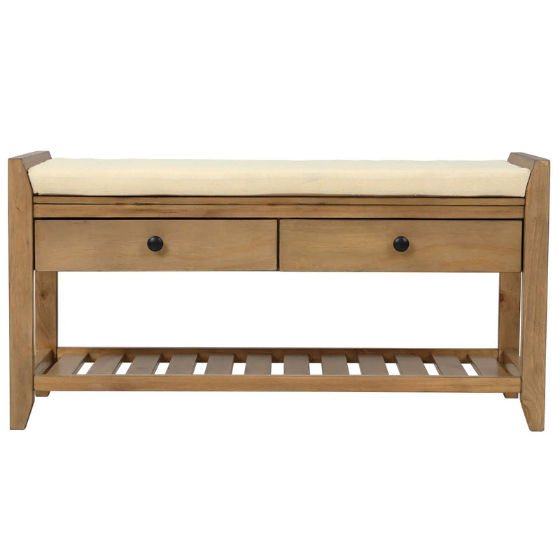 TREXM Shoe Rack with Cushioned Seat and Drawers by HouseOfZazla
