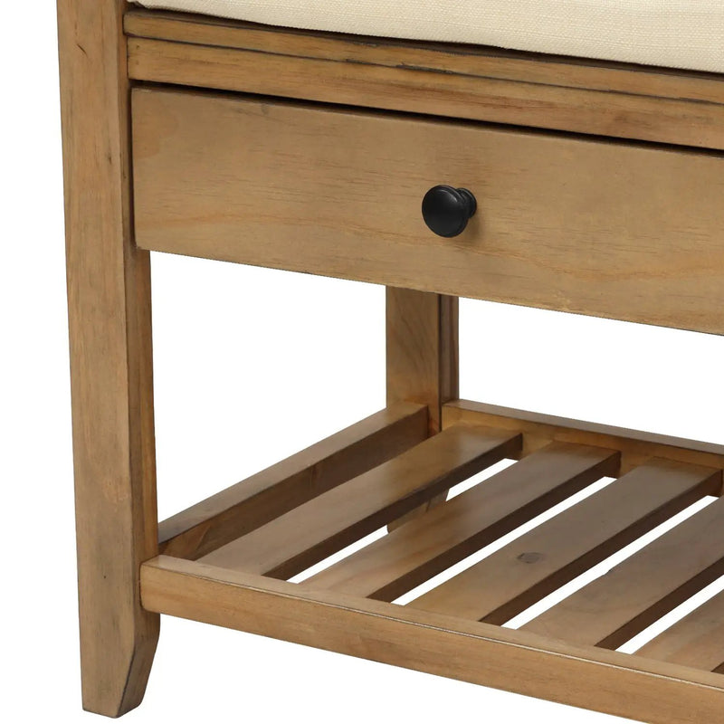 TREXM Shoe Rack with Cushioned Seat and Drawers by HouseOfZazla