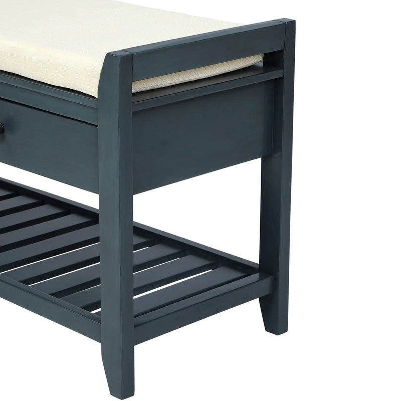TREXM Shoe Rack with Cushioned Seat and Drawers by HouseOfZazla