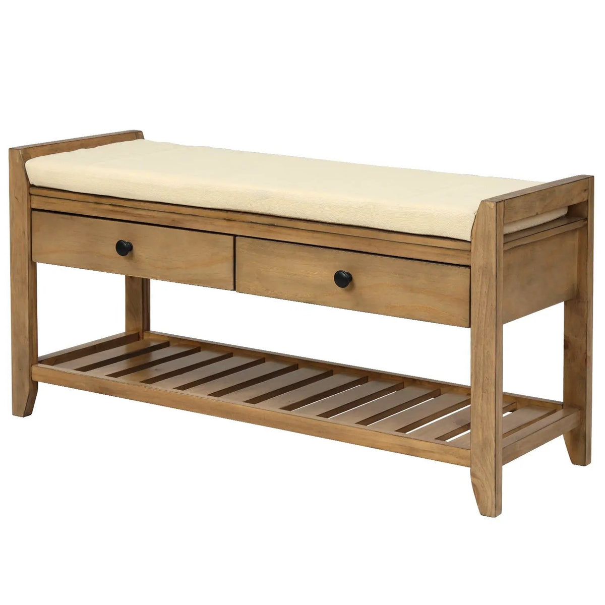 TREXM Shoe Rack with Cushioned Seat and Drawers by HouseOfZazla
