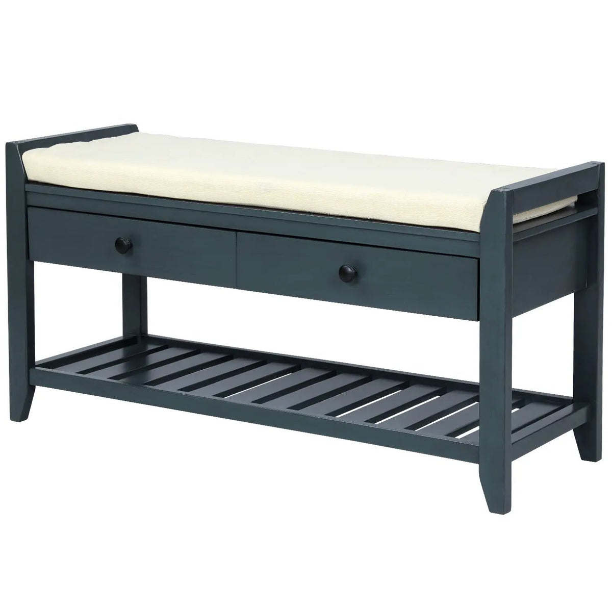 TREXM Shoe Rack with Cushioned Seat and Drawers by HouseOfZazla