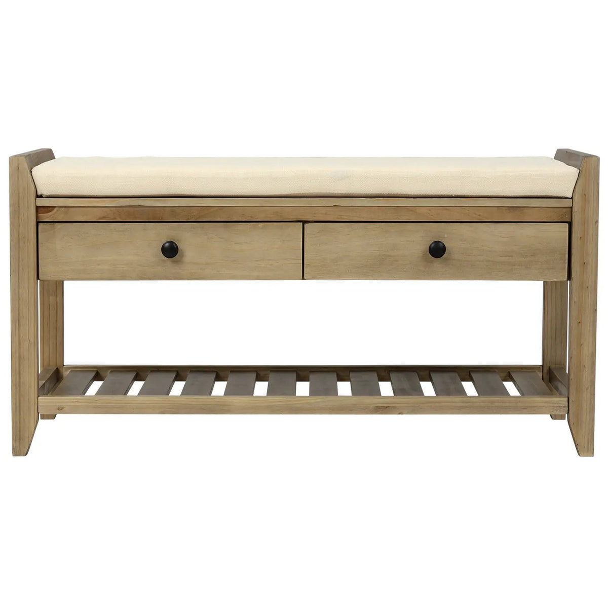 TREXM Shoe Rack with Cushioned Seat and Drawers by HouseOfZazla