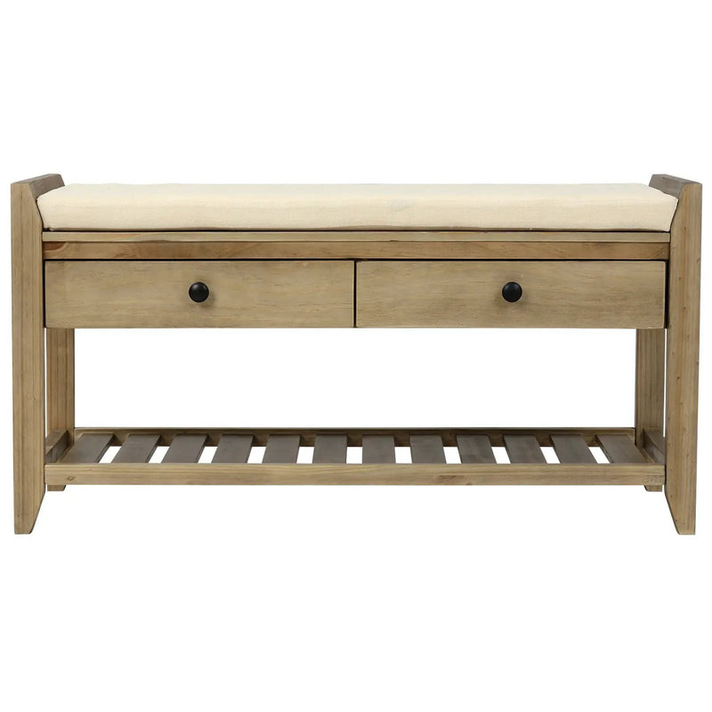 TREXM Shoe Rack with Cushioned Seat and Drawers by HouseOfZazla