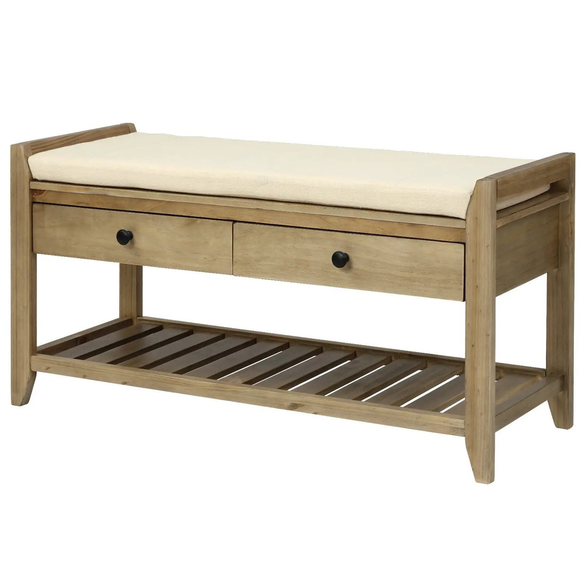 TREXM Shoe Rack with Cushioned Seat and Drawers by HouseOfZazla
