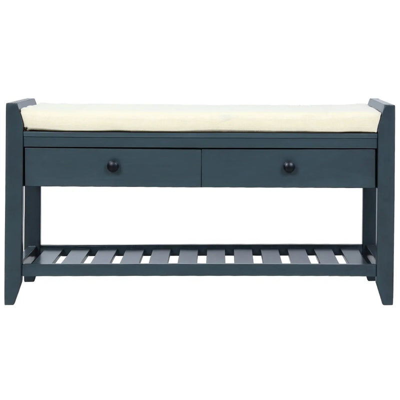 TREXM Shoe Rack with Cushioned Seat and Drawers by HouseOfZazla