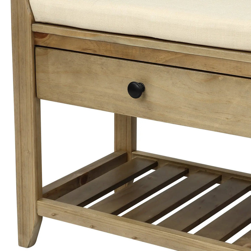TREXM Shoe Rack with Cushioned Seat and Drawers by HouseOfZazla
