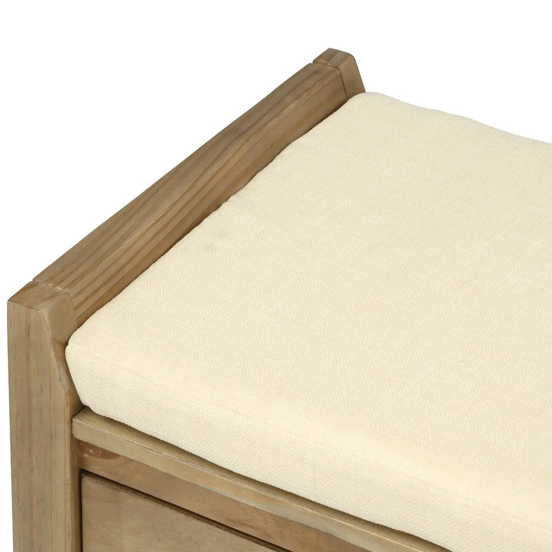 TREXM Shoe Rack with Cushioned Seat and Drawers by HouseOfZazla