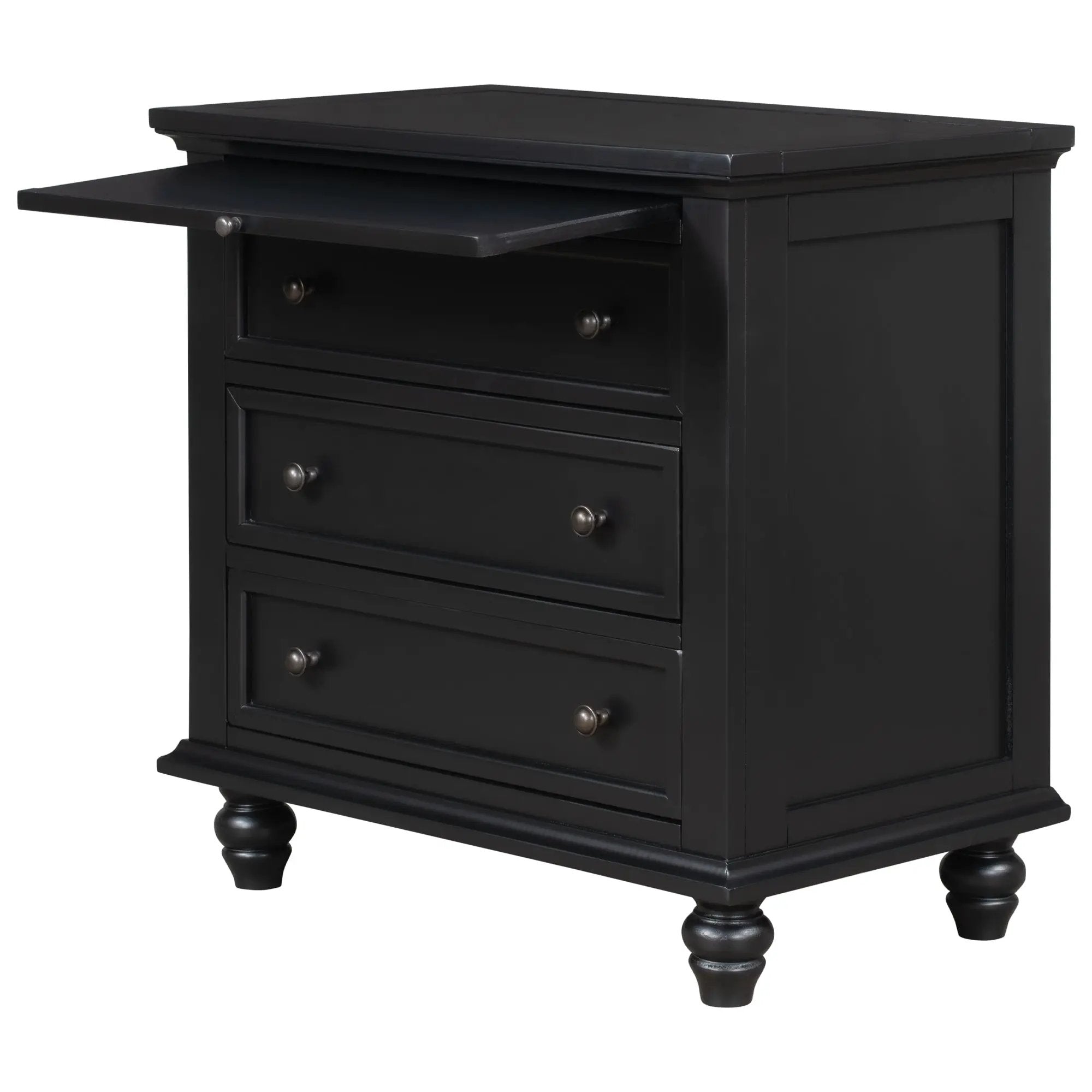 U_STYLE 27.6'' Painted Nightstand with Pull-Out Tray by HouseOfZazla