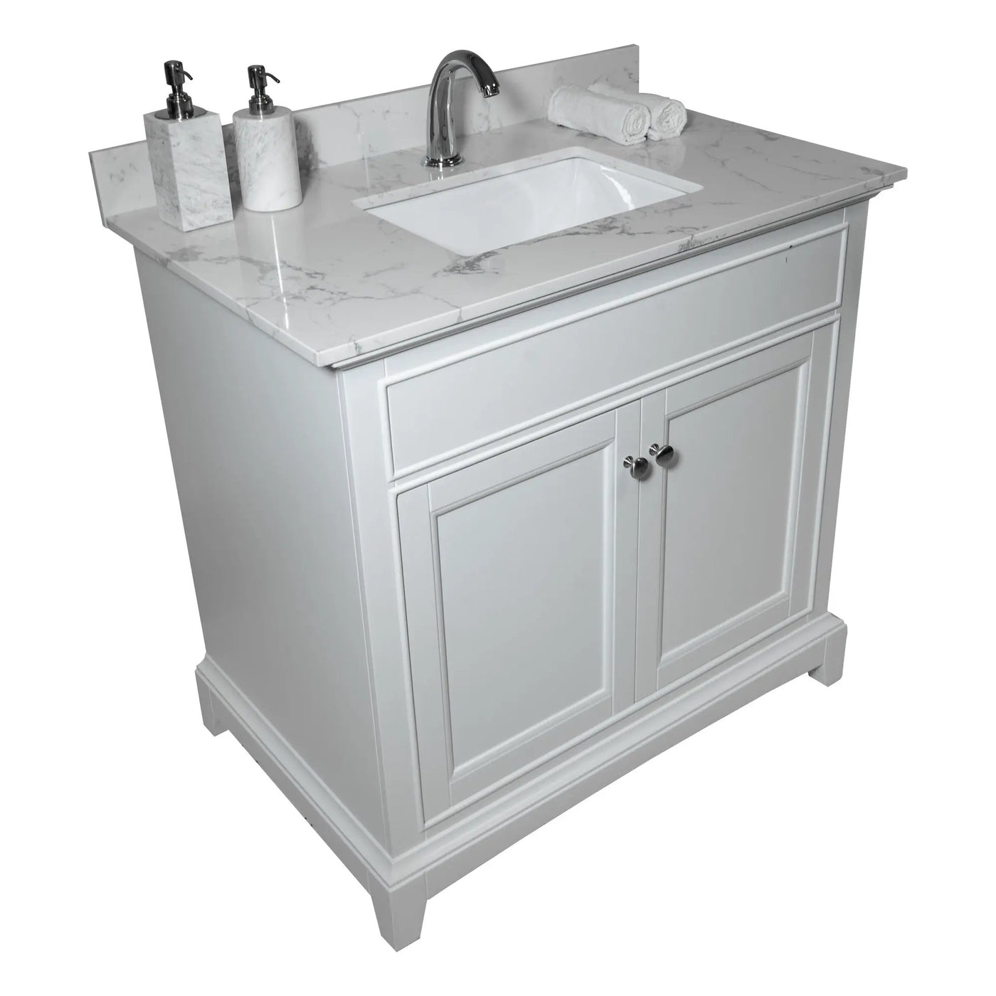 Montary 37-Inch Bathroom Vanity Top in Stone Carrara by HouseOfZazla