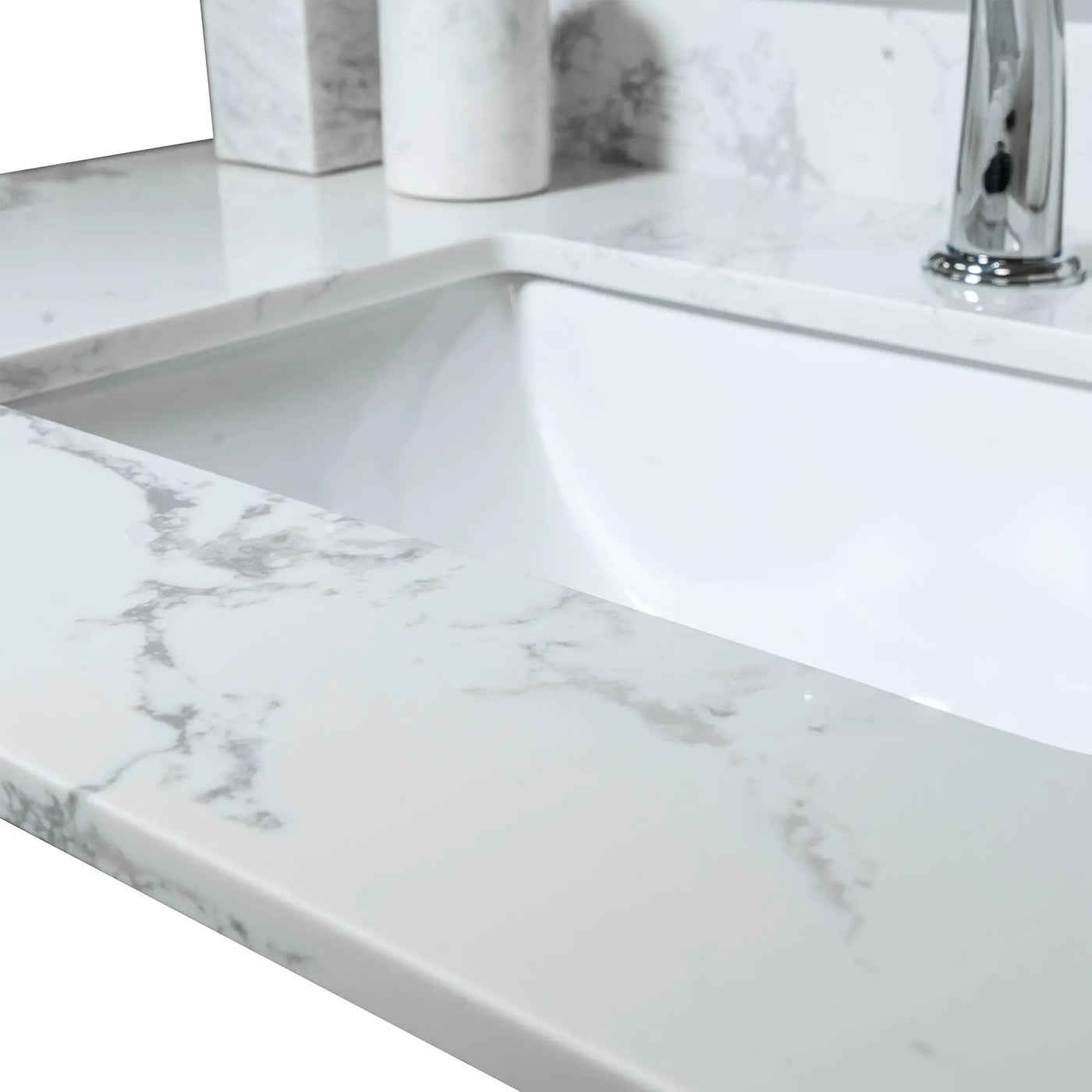 Montary 37-Inch Bathroom Vanity Top in Stone Carrara by HouseOfZazla