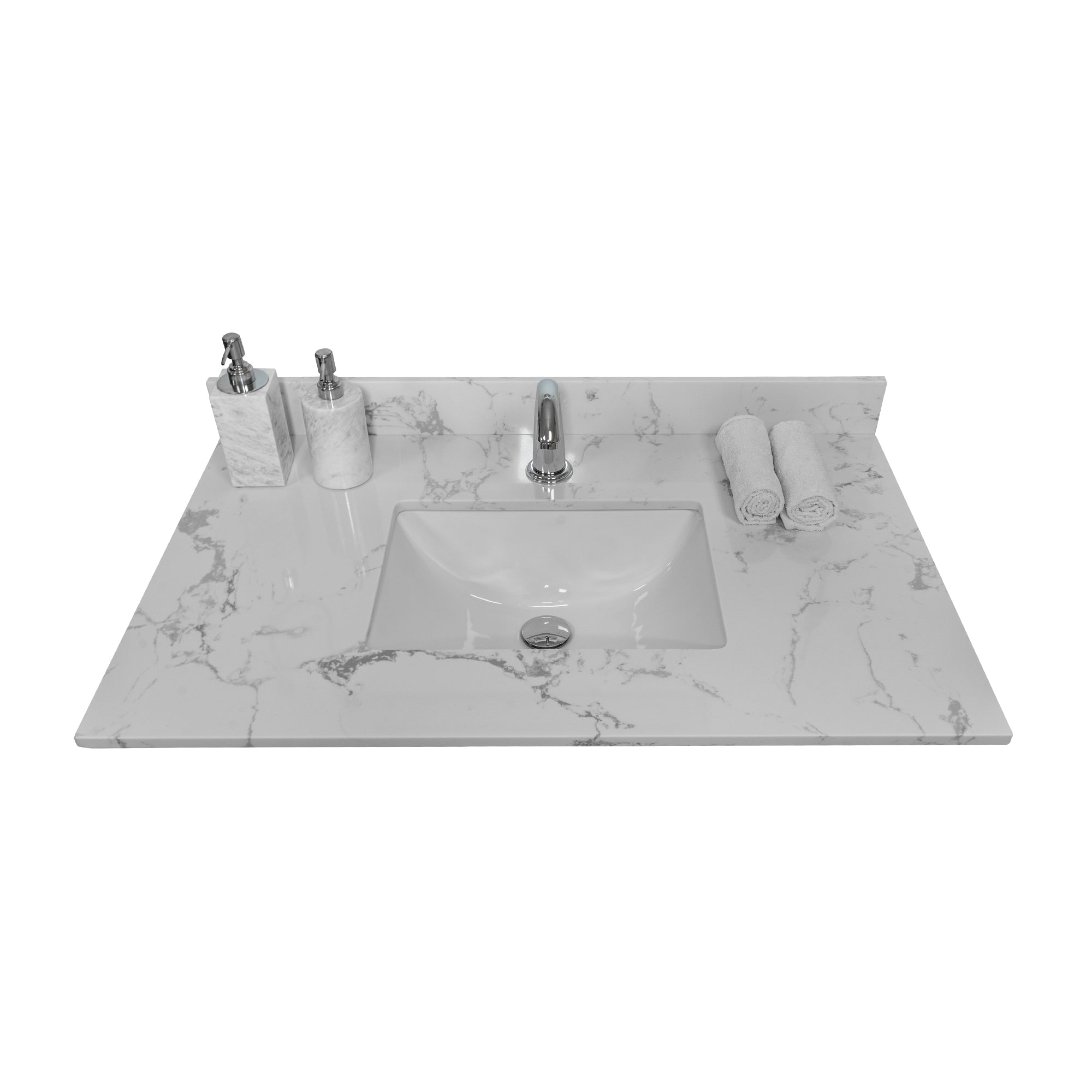 Montary 37-Inch Bathroom Vanity Top in Stone Carrara by HouseOfZazla
