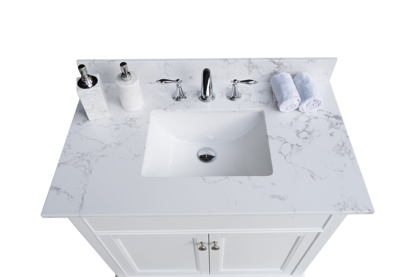 Montary 37-Inch Bathroom Vanity Top in Stone Carrara by HouseOfZazla