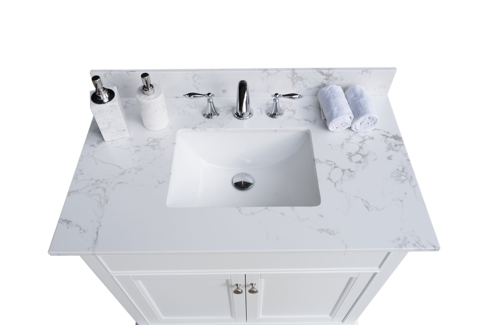 Montary 37-Inch Bathroom Vanity Top in Stone Carrara by HouseOfZazla