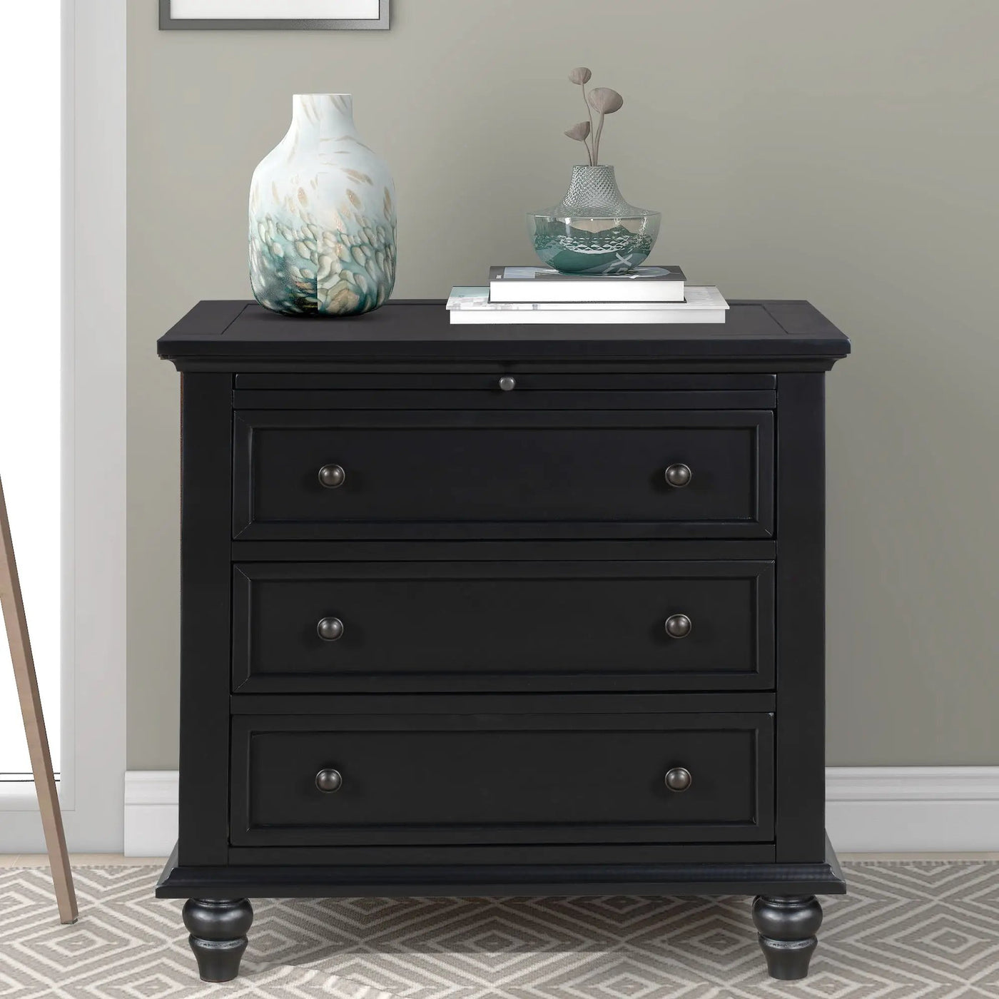 U_STYLE 27.6'' Painted Nightstand with Pull-Out Tray by HouseOfZazla