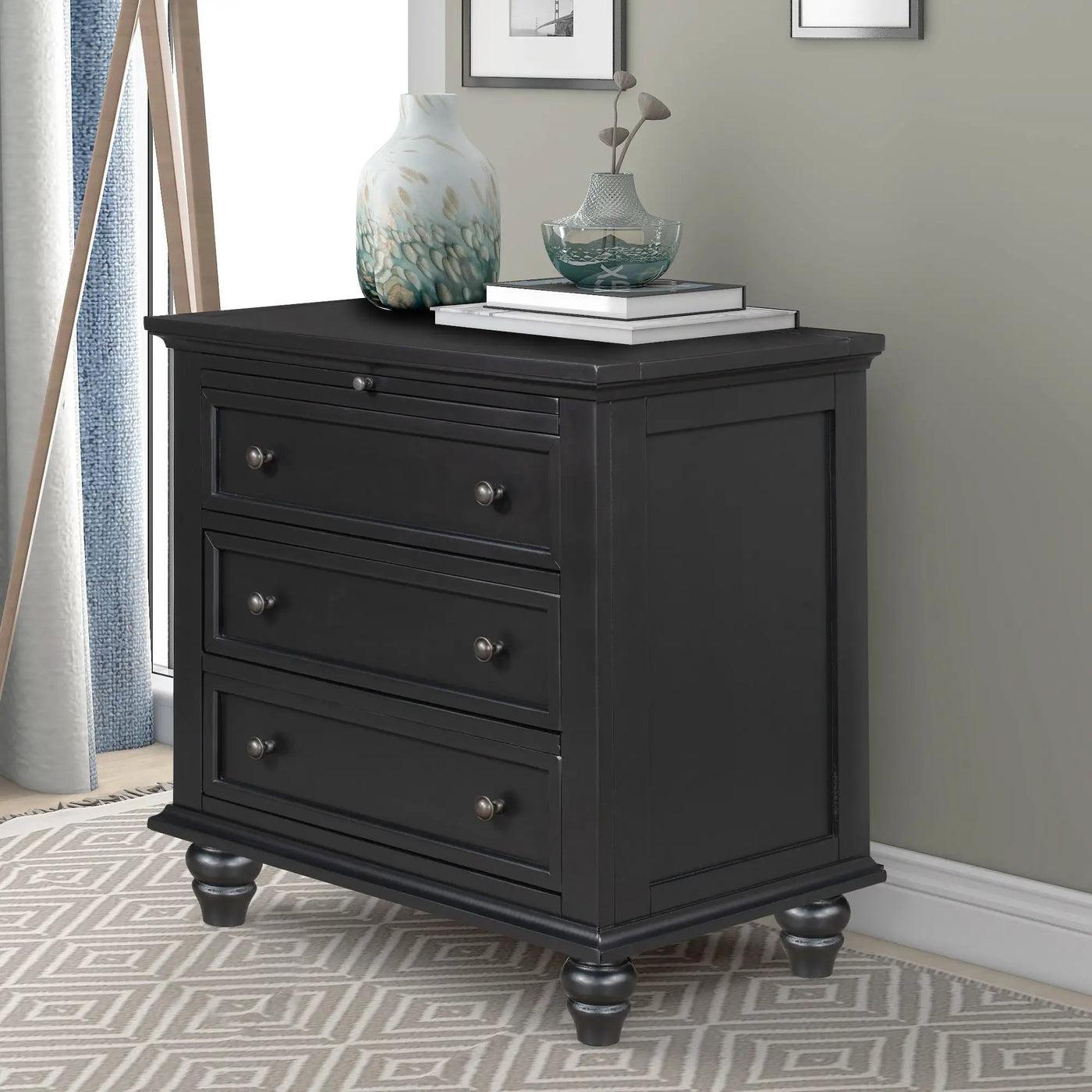 U_STYLE 27.6'' Painted Nightstand with Pull-Out Tray by HouseOfZazla
