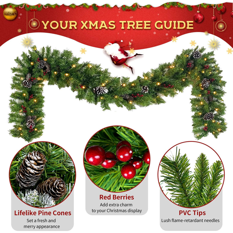 Pre-Lit Xmas Tree Artificial Christmas 3-Piece Set by HouseOfZazla