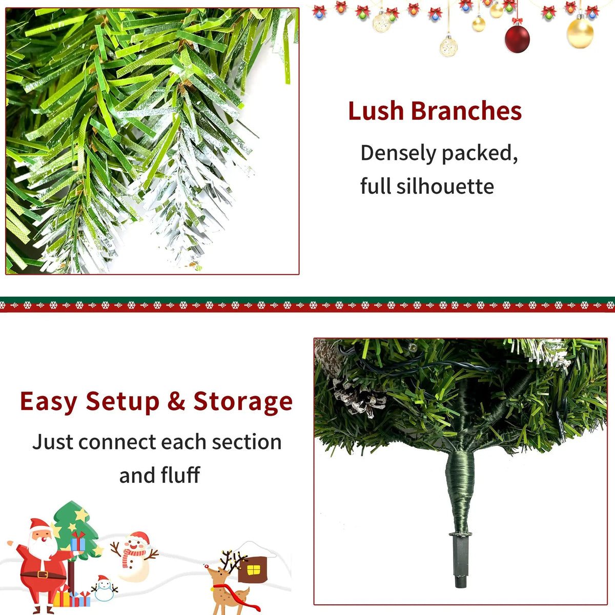 Pre-Lit Xmas Tree Artificial Christmas 3-Piece Set by HouseOfZazla