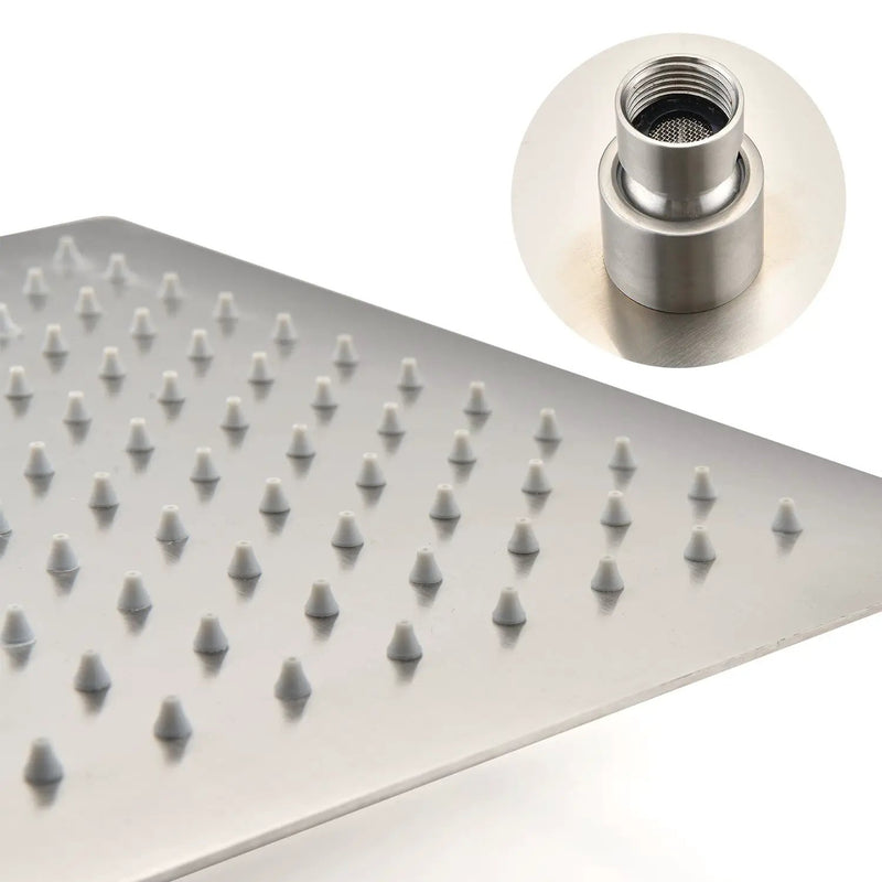 Ceiling Mounted Shower System Combo Set with Handheld and 16" Shower Head by HouseOfZazla